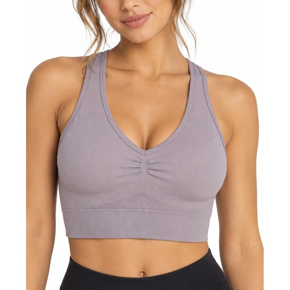 Free People Movement Women's Seamless V-Neck Sports Bra Lavender XS / S New